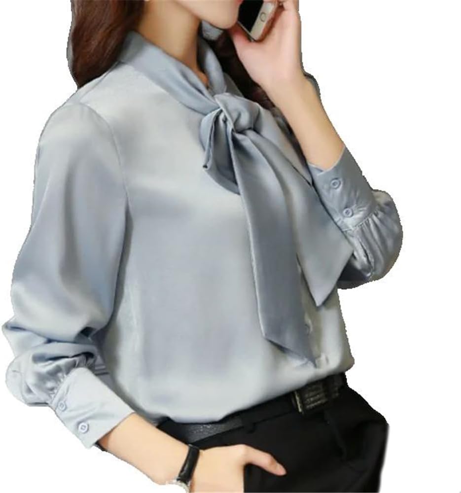 Autumn Casual Chiffon Vneck Lantern Sleeve Fashion Blouses Clothes