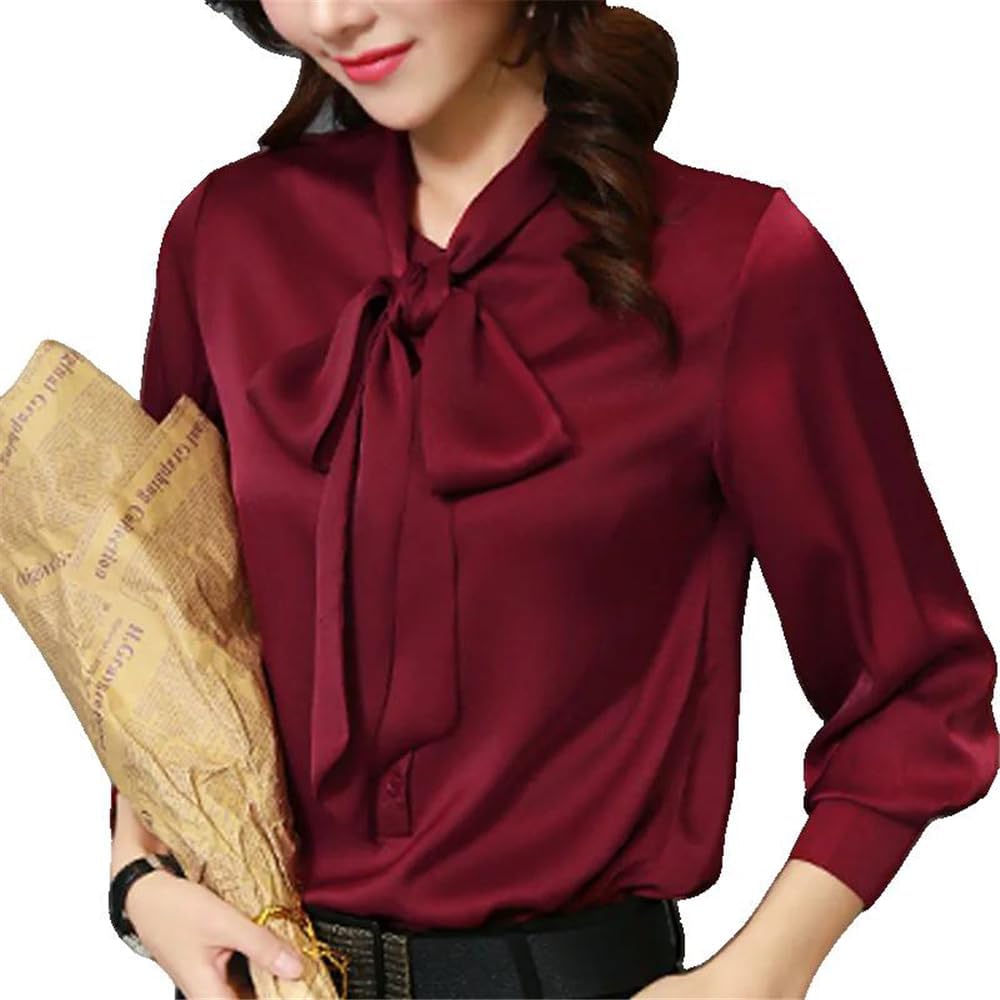Autumn Casual Chiffon Vneck Lantern Sleeve Fashion Blouses Clothes - Image 9