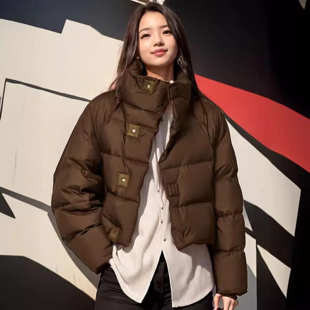 BDSWDSRT Jacket Winter Short Puffer Jacket Women Clothing Coats Warm Stand-up Collar Coat Jackets - Image 2