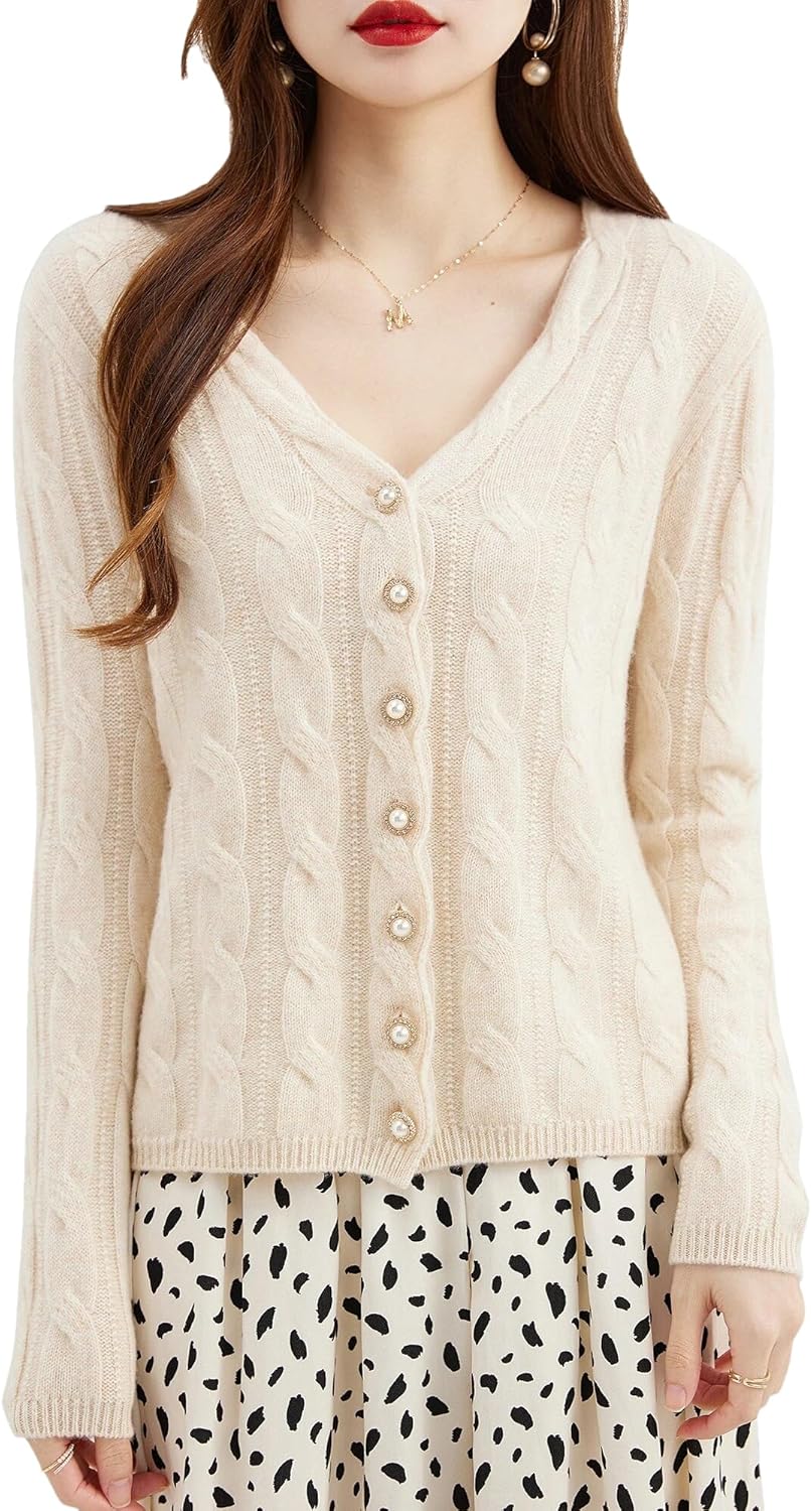 Cardigans for Women's Sweater Cardigan Autunm Winter V Neck Vintage Soft Long Sleeve Knit Sweaters Clothing