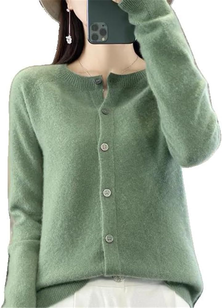 Chic Autumn Winter Women\u2018 -Neck Grace Cardigan Sweater Female Clothing Basic - Image 10