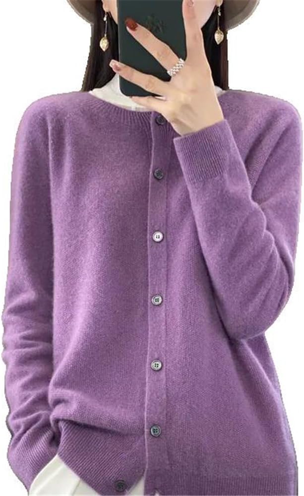Chic Autumn Winter Women\u2018 -Neck Grace Cardigan Sweater Female Clothing Basic - Image 14