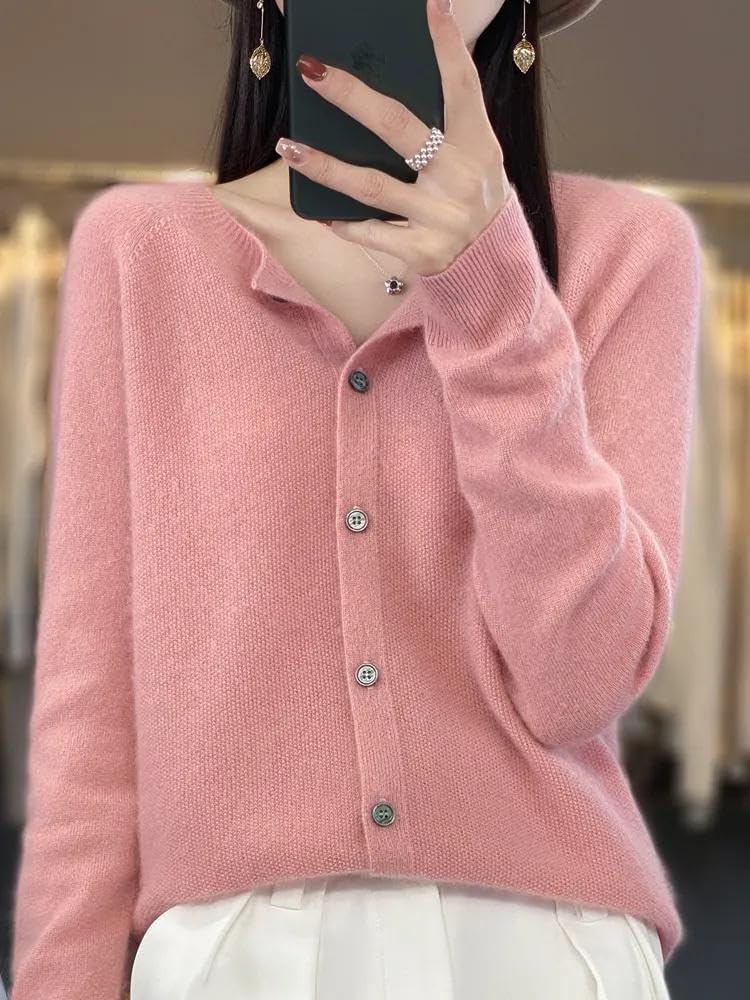 Chic Autumn Winter Women\u2018 -Neck Grace Cardigan Sweater Female Clothing Basic - Image 4