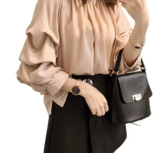 Chiffon Slash Neck Women Shirt SleeveLoose Spring Autumn Intellectual Women's Clothing