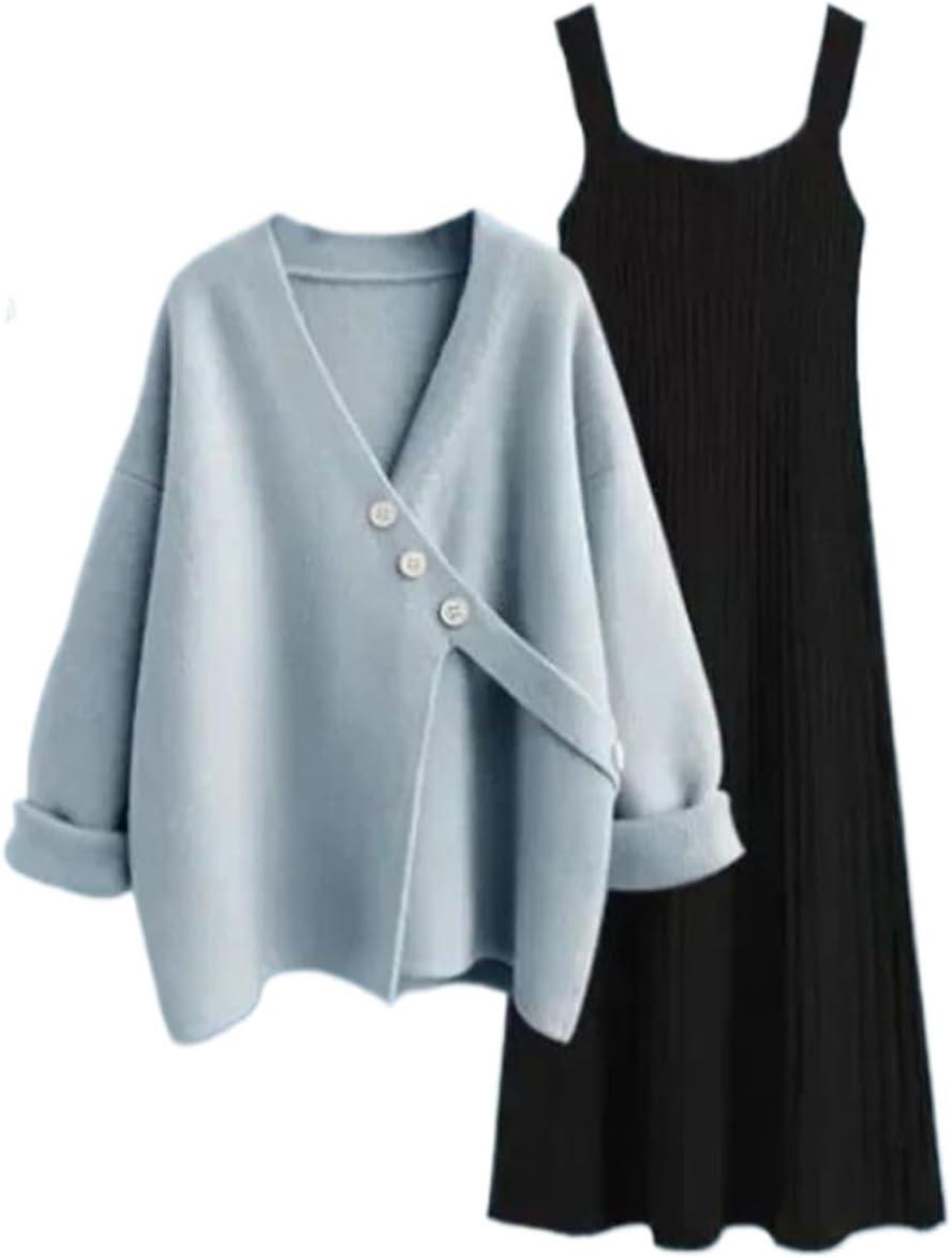 Dresses for Women Autumn Winter Loose Knit Sweater Dress Womens Clothing Cardigan Dress