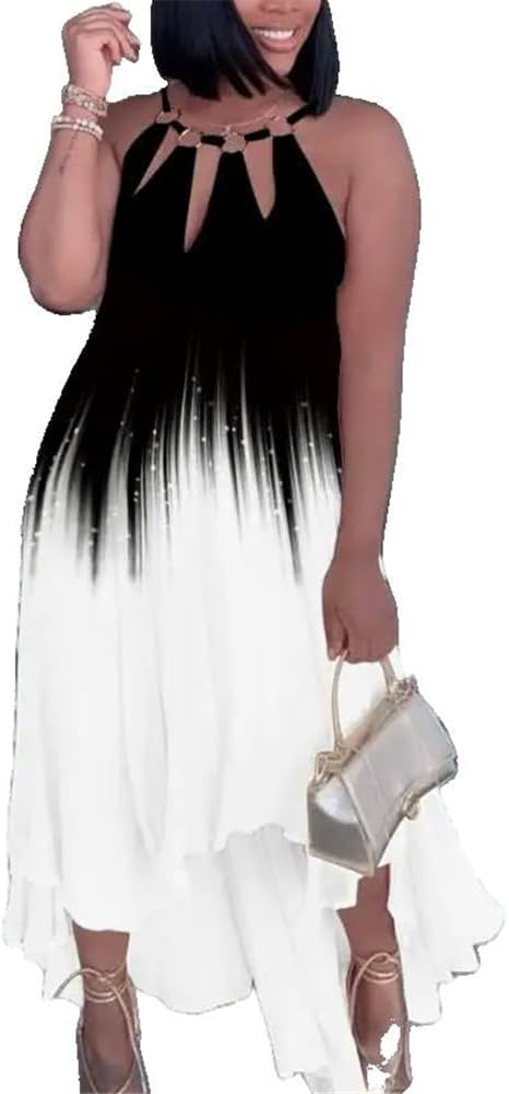 Elegant Dresses Cutout -Ring Decor Asymmetrical Casual Fashion Summer Female Clothing Outfits - Image 12