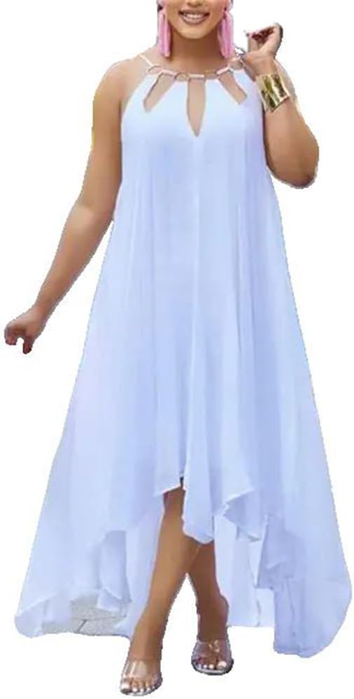 Elegant Dresses Cutout -Ring Decor Asymmetrical Casual Fashion Summer Female Clothing Outfits - Image 13