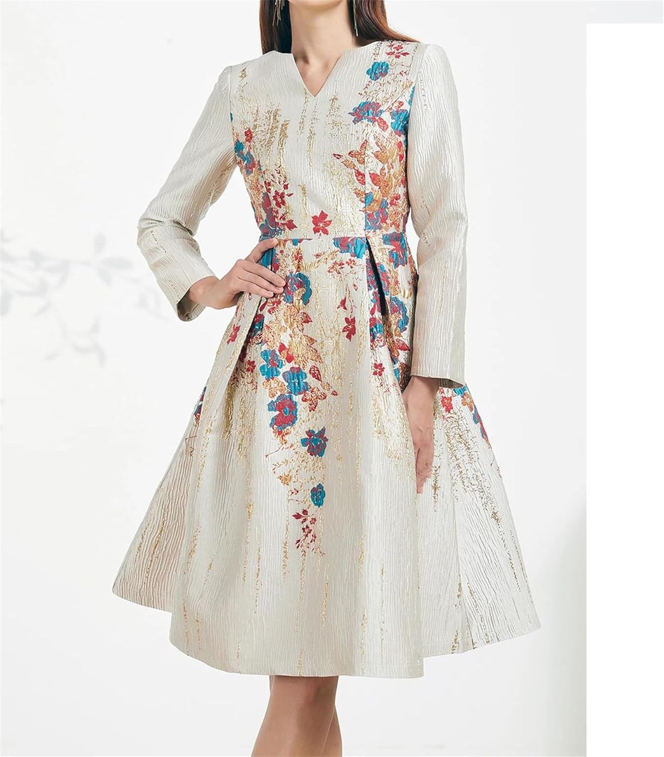 Elegant Women Fashion Dress Floral Evening Clothing Vintage Dresses Formal Vestidos - Image 2