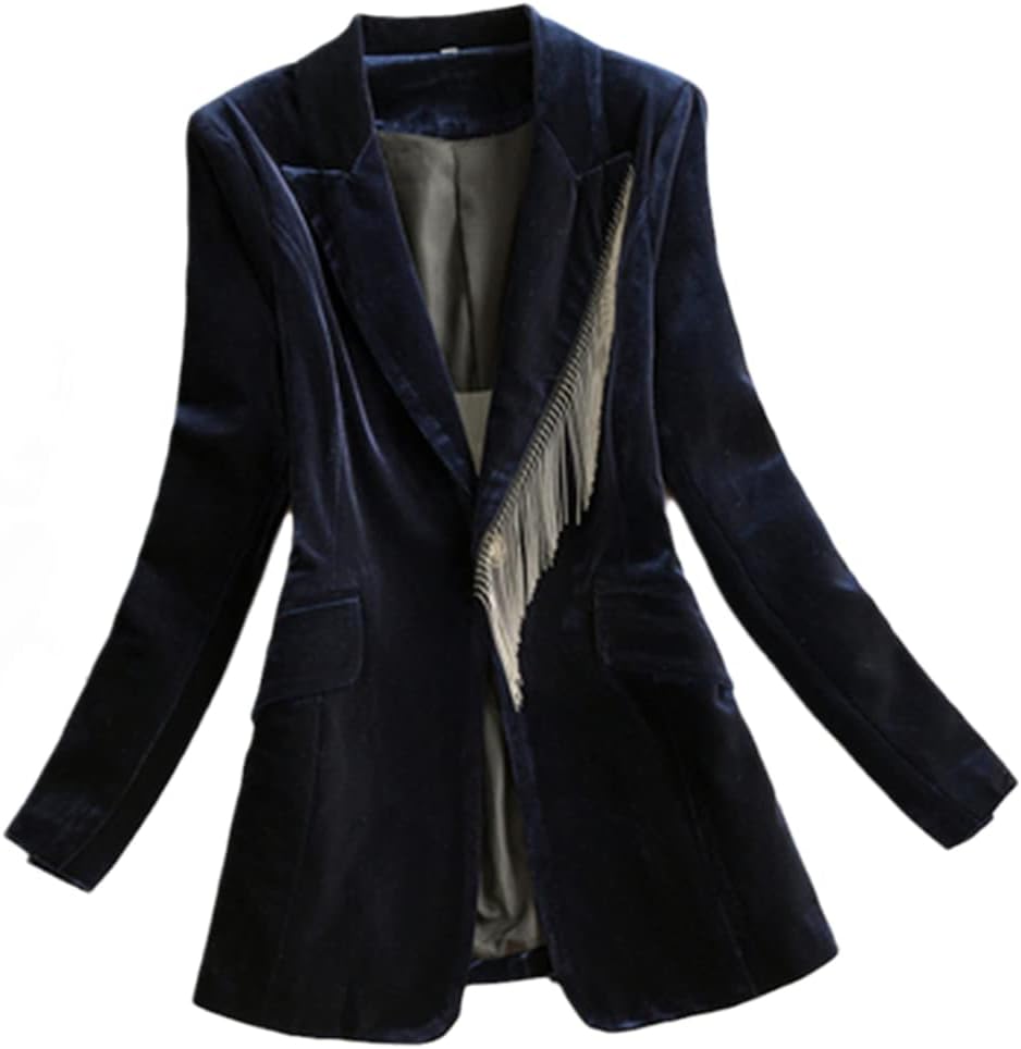 Fashion Gold Velour Casual Blazer Suit Women's Clothing Thin Professional Spring Autumn Blazers Suit Jackets - Image 7