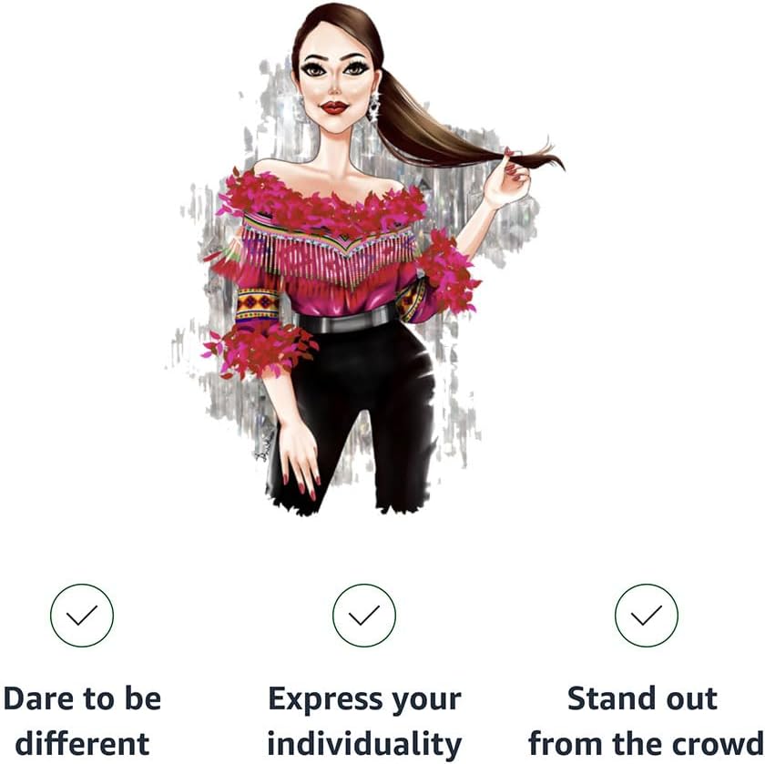 Fashion Illustration Women's Casual Denim Jacket - Cool Art Clothing - Unique Design Apparel - Image 6