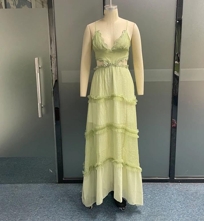 Fashion Summer Casual Sexy Dresses Elegant Strap Lace Perforated Female Clothing Outfits - Image 6