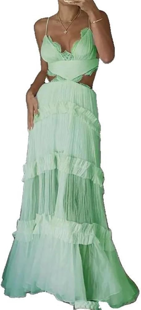 Fashion Summer Casual Sexy Dresses Elegant Strap Lace Perforated Female Clothing Outfits - Image 9