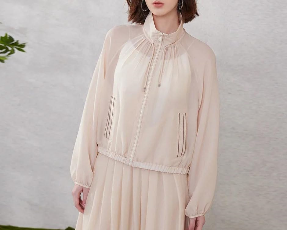 Fashion Women Outwear Acetate Silk Hoodie Zipper Loose Fit Clothing - Image 2