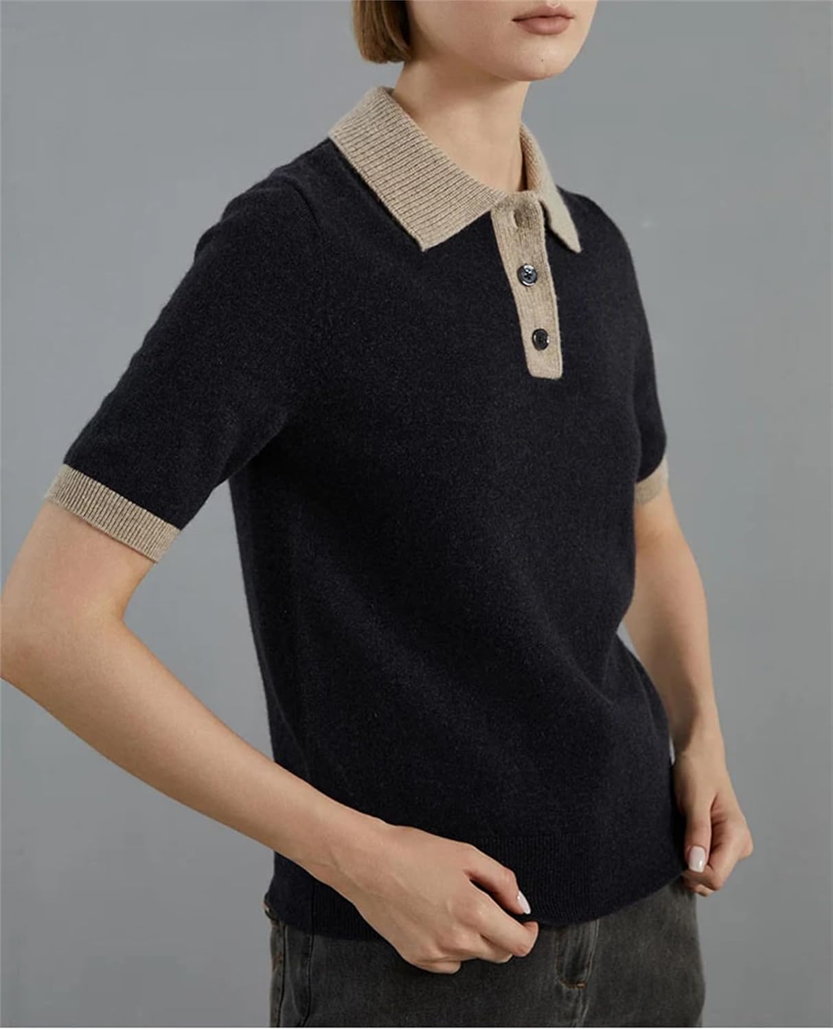 Fashion Women's Clothing Cashmere Turn-Down Collar Pullover Knitted Sweater - Image 6