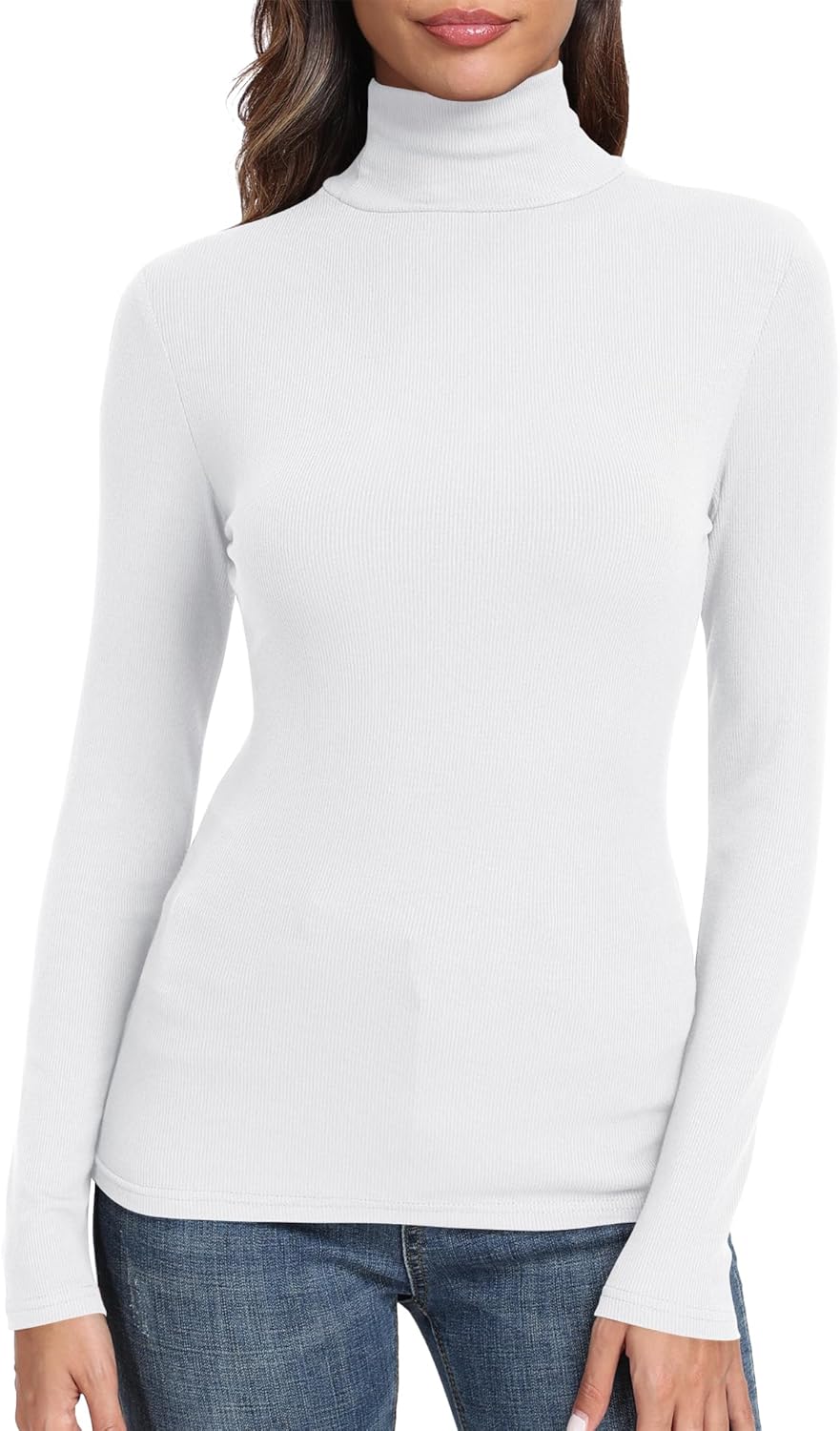 GEMBERA Womens Long Sleeve Turtle Neck Basic Slim Fitted Ribbed Knit Tops Thermal Shirts - Image 14