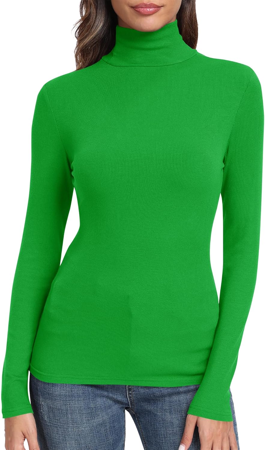GEMBERA Womens Long Sleeve Turtle Neck Basic Slim Fitted Ribbed Knit Tops Thermal Shirts - Image 13