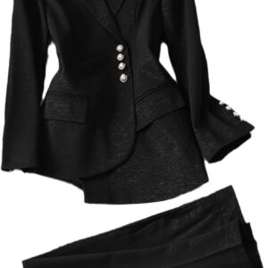 Japanese and Korean Fashion Clothing Spring and Autumn Women's Suit Jacket and Trousers 2-Piece Set