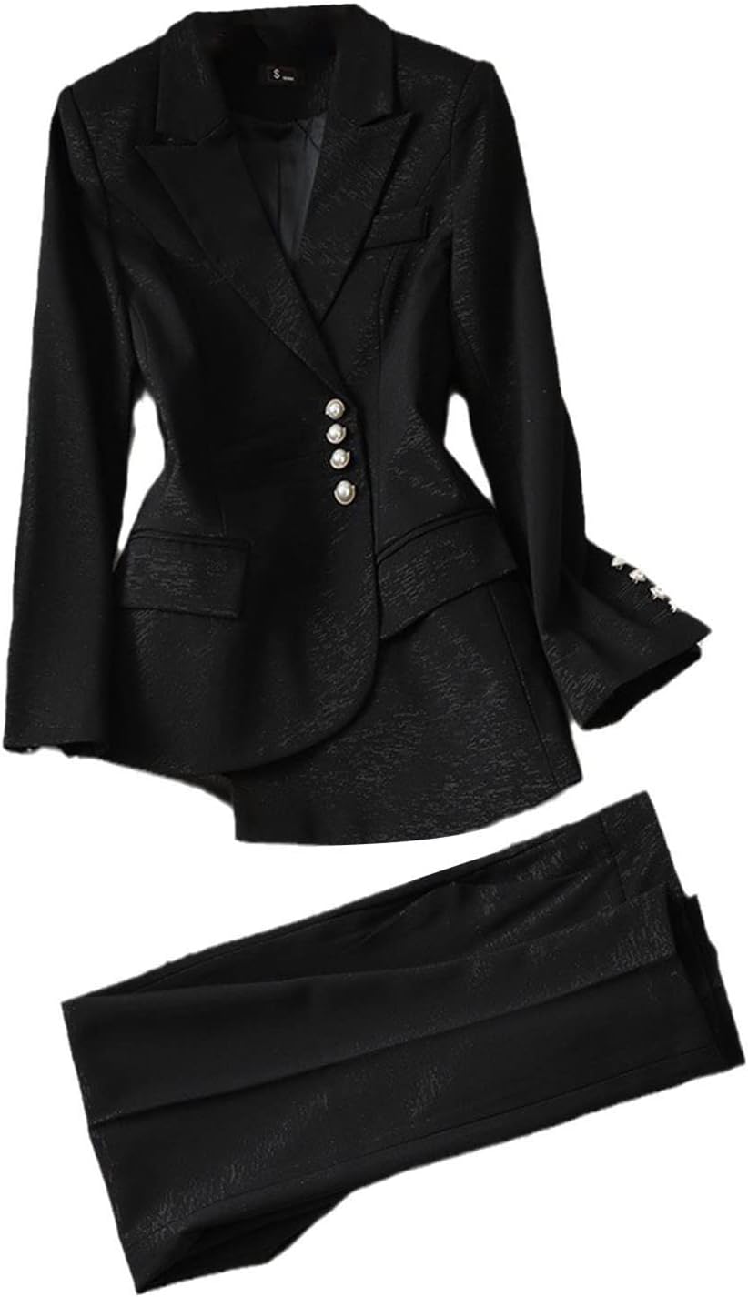 Japanese and Korean Fashion Clothing Spring and Autumn Women's Suit Jacket and Trousers 2-Piece Set
