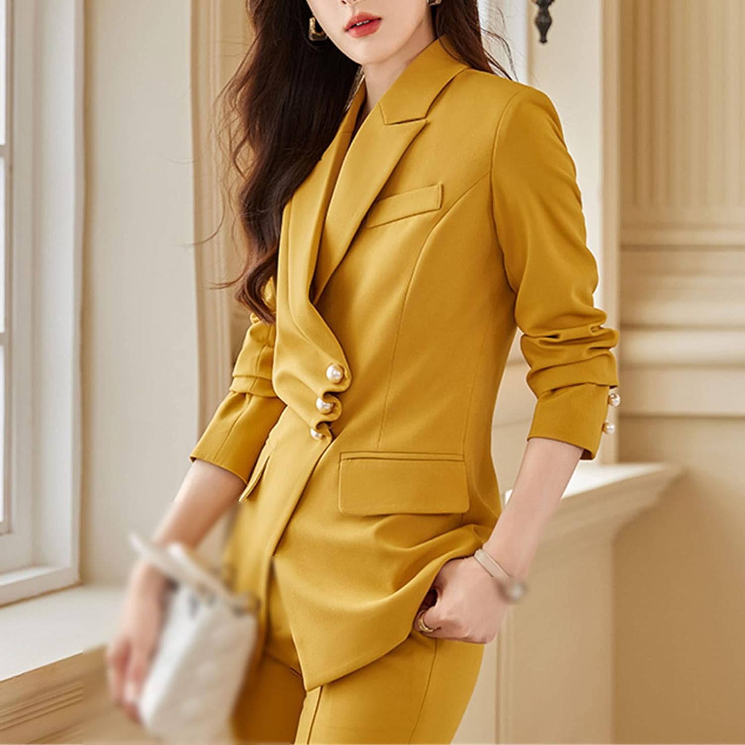 Japanese and Korean Fashion Clothing Spring and Autumn Women's Suit Jacket and Trousers 2-Piece Set - Image 2