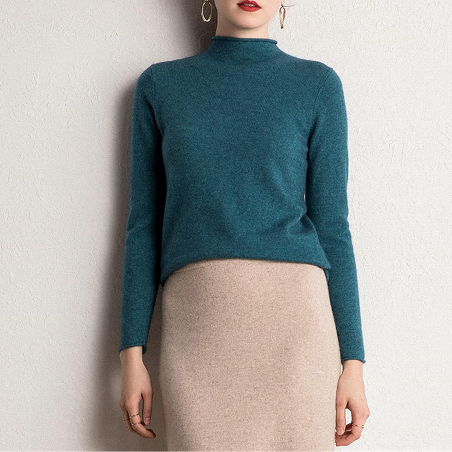 Kelsiop Cashmere Sweater Women's Pullover Fashion Winter Pullover Standard Clothes 100% Cashmere Knitwear - Image 3