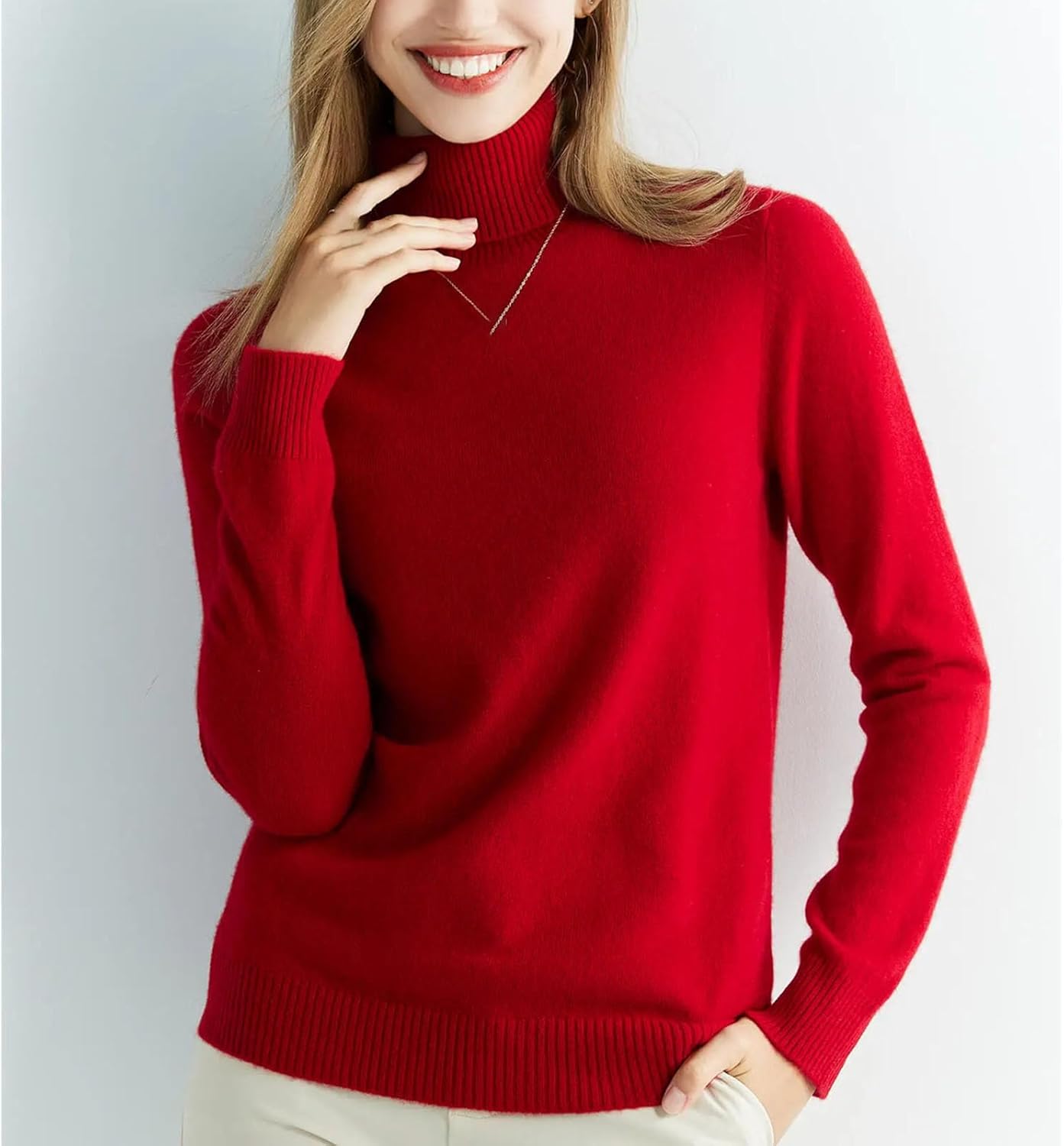 Knitted Sweater Coat Cashmere Sweater Women Wool high Collar Fashion Pullover Solid Color Pullover Women's Clothing - Image 2