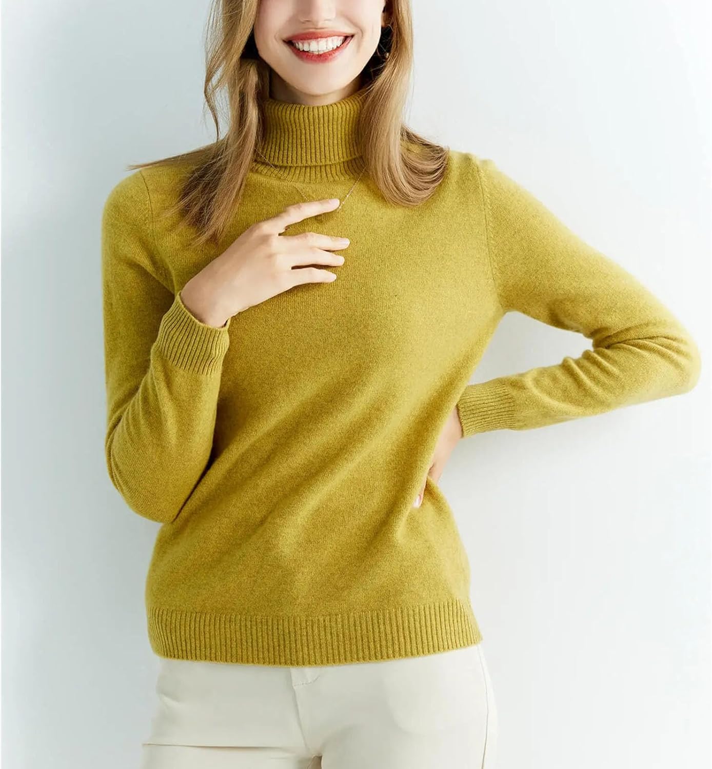 Knitted Sweater Coat Cashmere Sweater Women Wool high Collar Fashion Pullover Solid Color Pullover Women's Clothing - Image 4