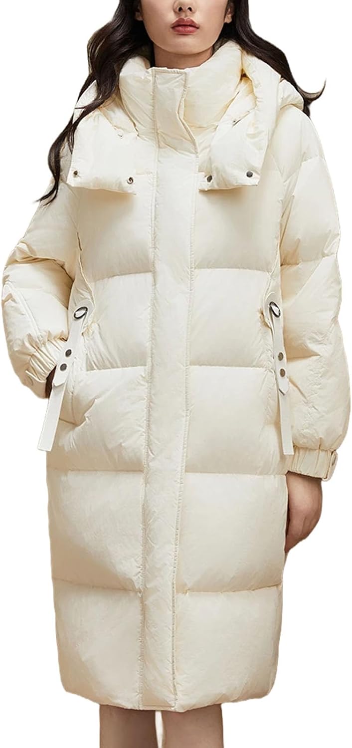Long Women's Winter Down Jacket Hood Zipper Fashion Duck Down Coat Puffer Quilted Jacket Female Clothing Snow Outwear - Image 9