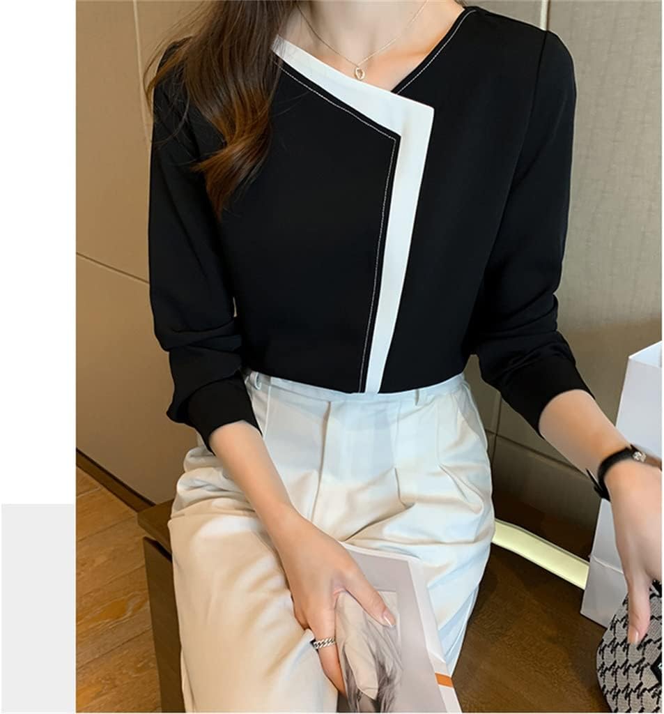 Office Lady V Neck Black Long Sleeve Tops Comfortable T Shirts Spring Autumn Women's Clothing - Image 7