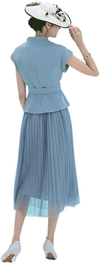 ONMYJFD High-end Suit Women Fashion Net Skirt Two-Piece Waist Professional Dress Temperament Women's Clothing - Image 5