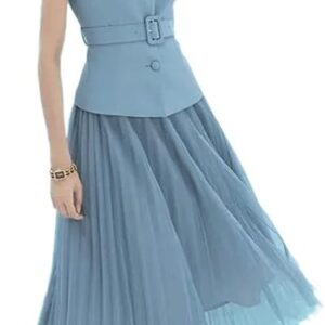 ONMYJFD High-end Suit Women Fashion Net Skirt Two-Piece Waist Professional Dress Temperament Women's Clothing