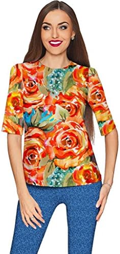 Pineapple Clothing Evening Cocktail Long Sleeve Party Dressy Floral Top for Women