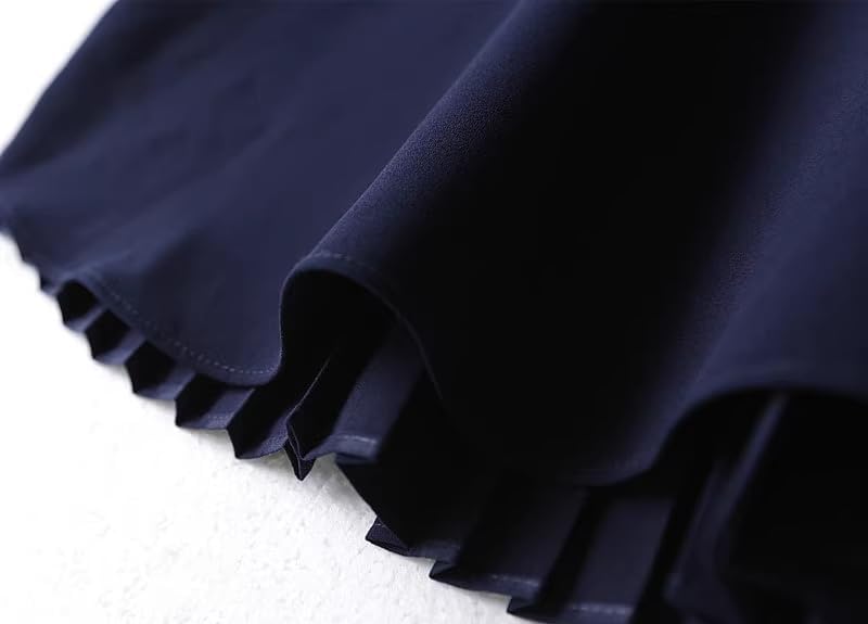 Pleated Design Draped and Slim Small Lapel threequarter Sleeve Womens Shirt top Summer Clothing - Image 5