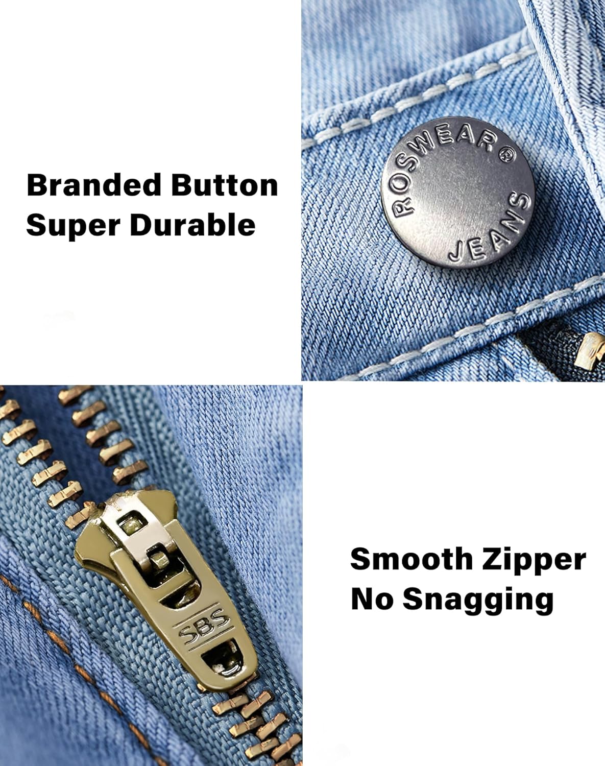 roswear Women's Wide Leg Jeans High Waisted Stretchy Denim Trouser Pants - Image 4