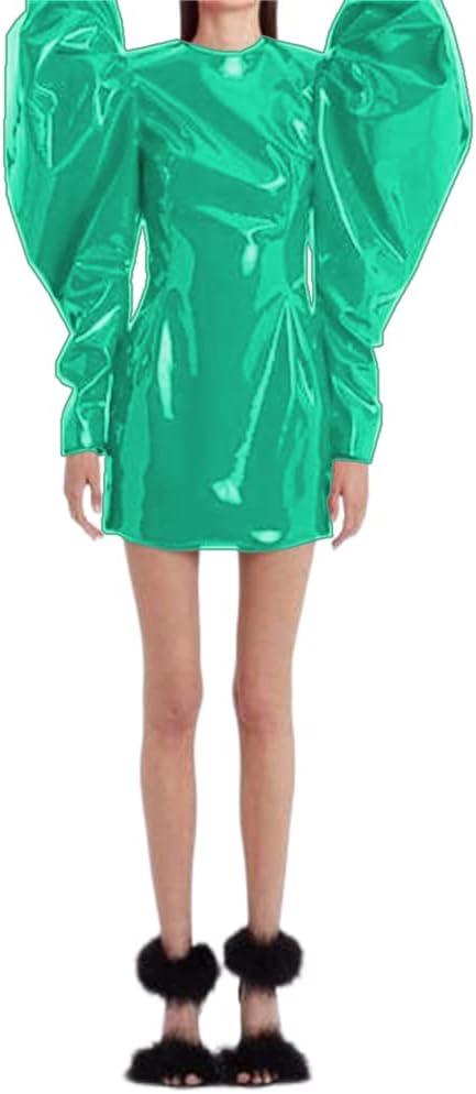 Sexy Women Fashion Big Puff Long Sleeve Mini Dress Slim Sheath Bodycon Party Club Mini Dress Streetwear Spring Autumn Clothes - Image 4