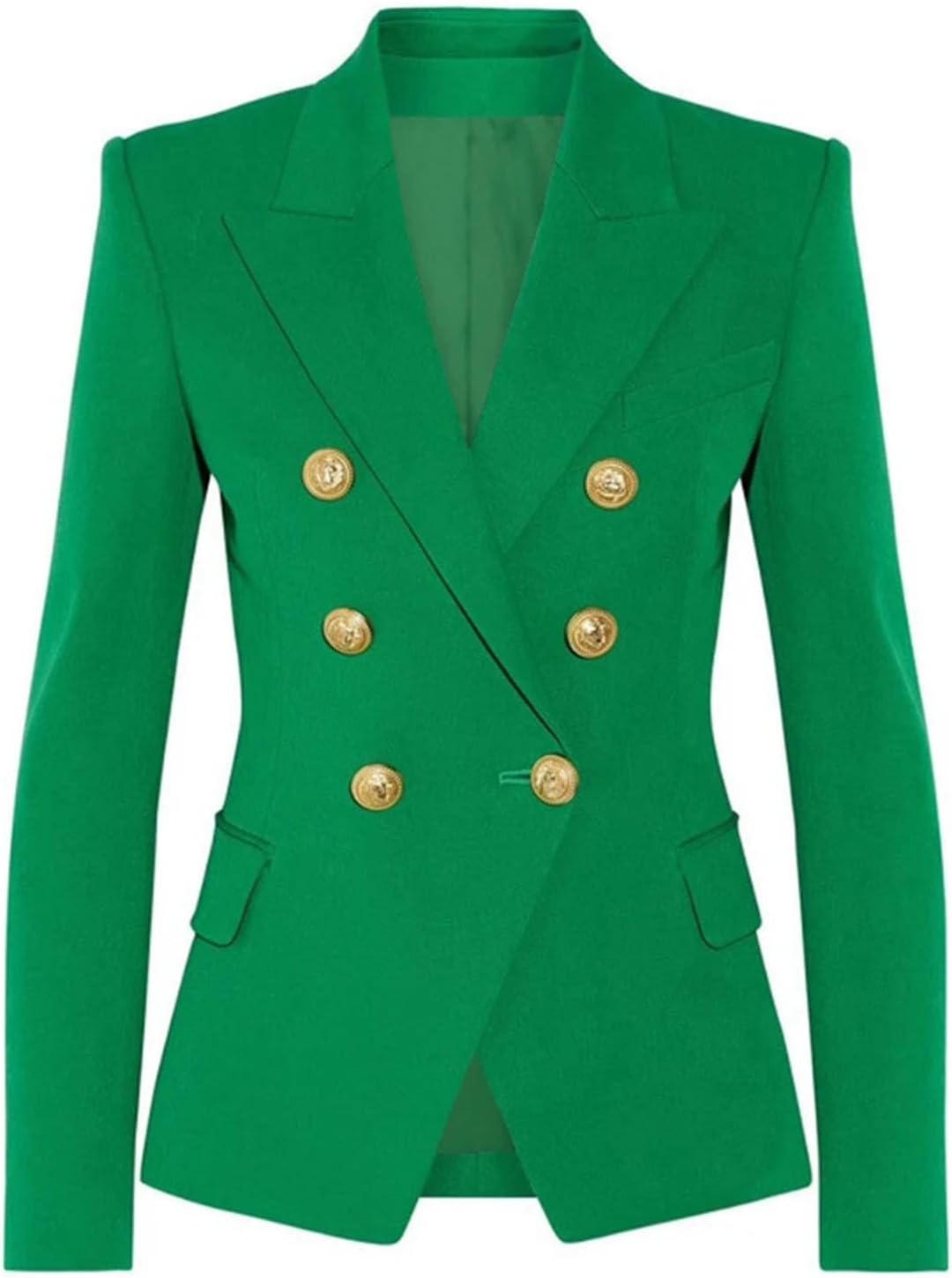 Solid Slimming Fashion suit jacket for Women Lapel Long Sleeves Patchwork Double Breasted Coat Female Clothing - Image 2