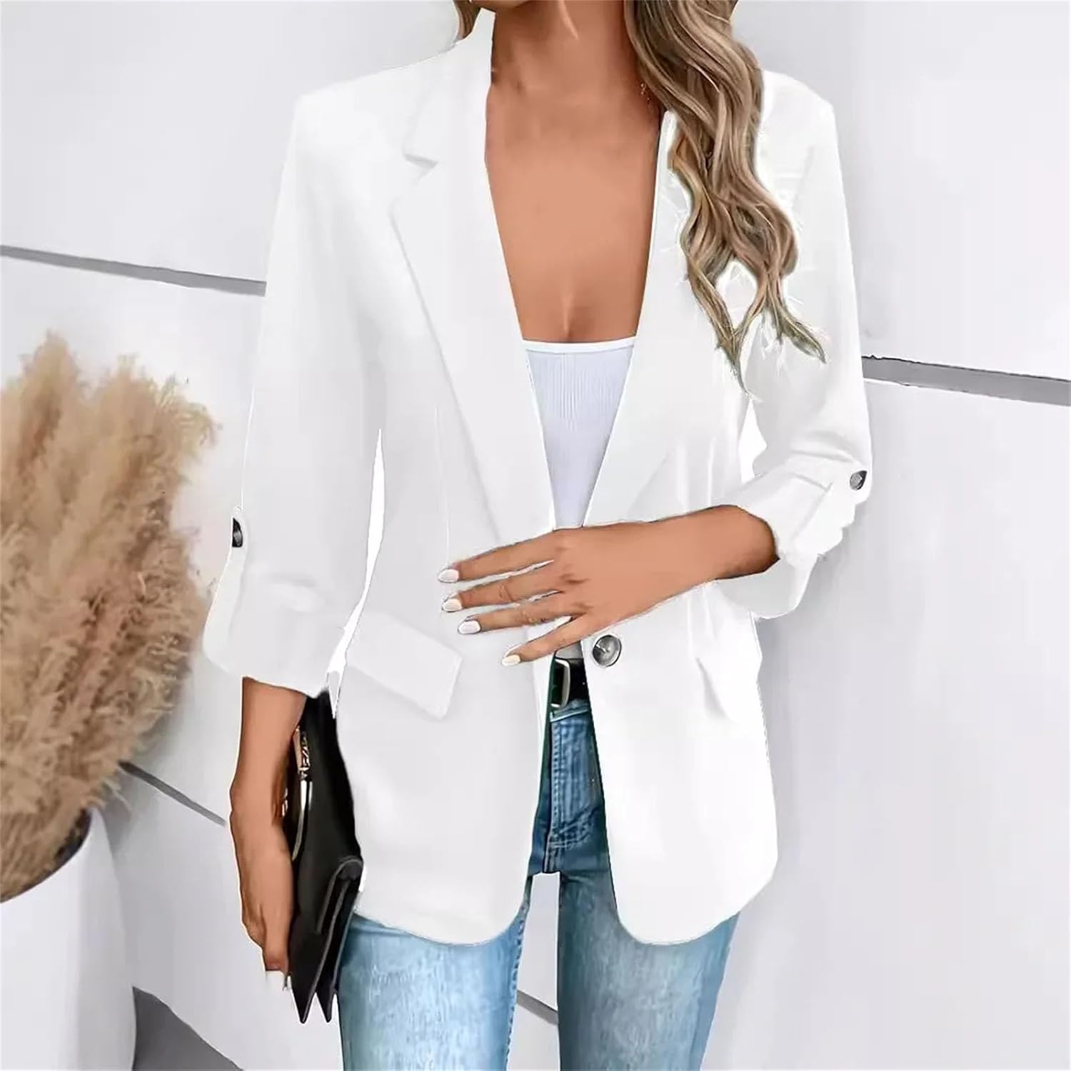 Suit jacket for Women Winter Fashion Solid Color Versatile Long Sleeved Y2k for Female Clothing - Image 5