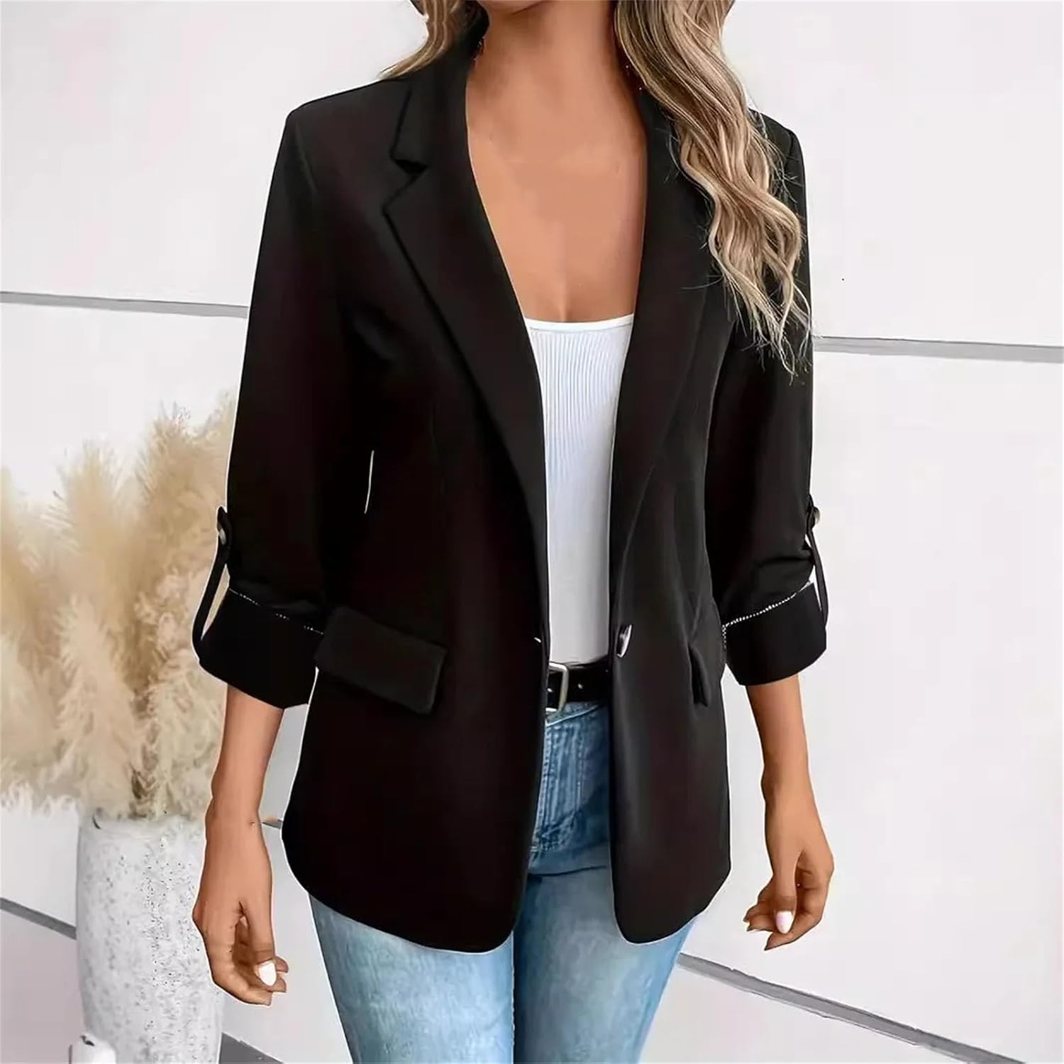 Suit jacket for Women Winter Fashion Solid Color Versatile Long Sleeved Y2k for Female Clothing - Image 4