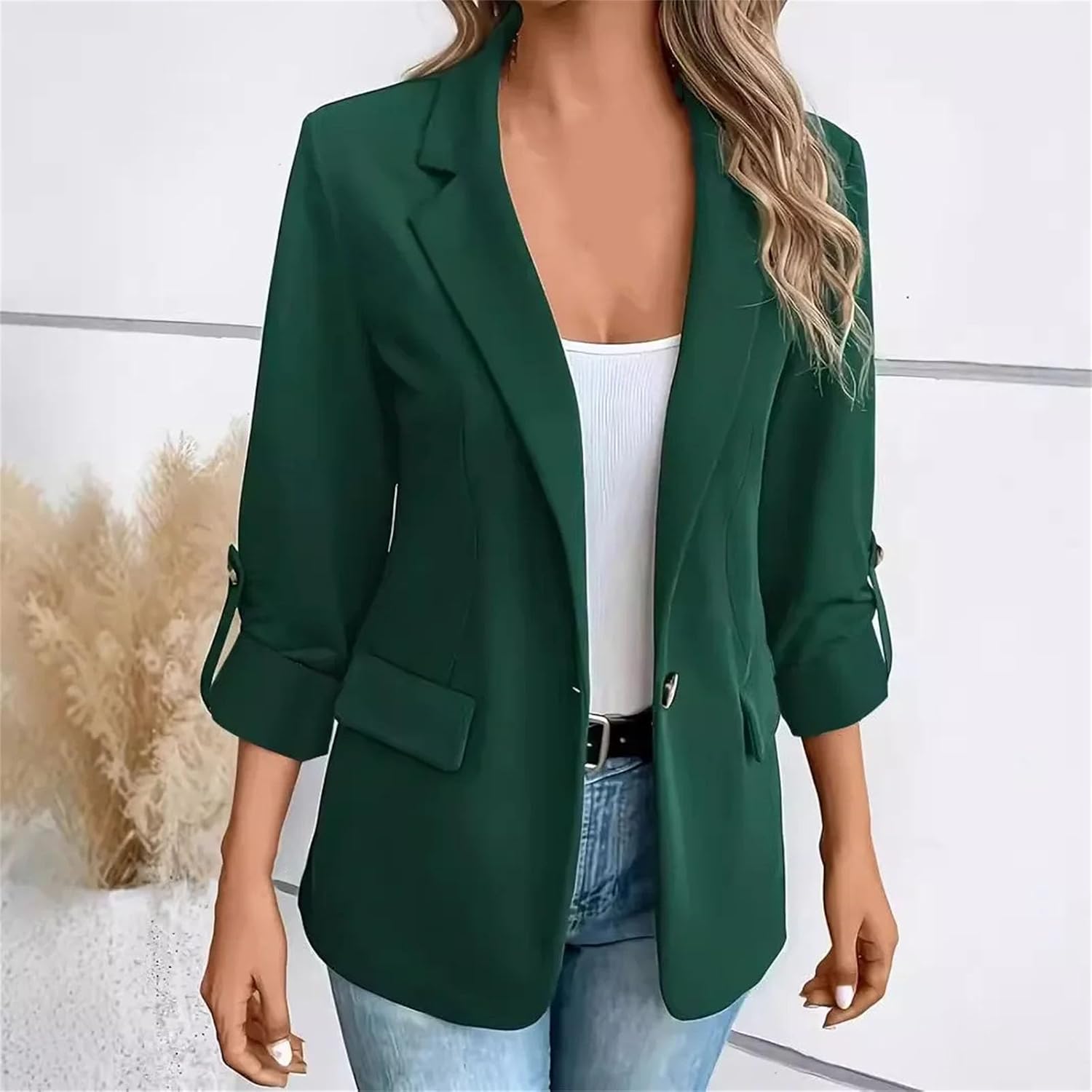 Suit jacket for Women Winter Fashion Solid Color Versatile Long Sleeved Y2k for Female Clothing - Image 3