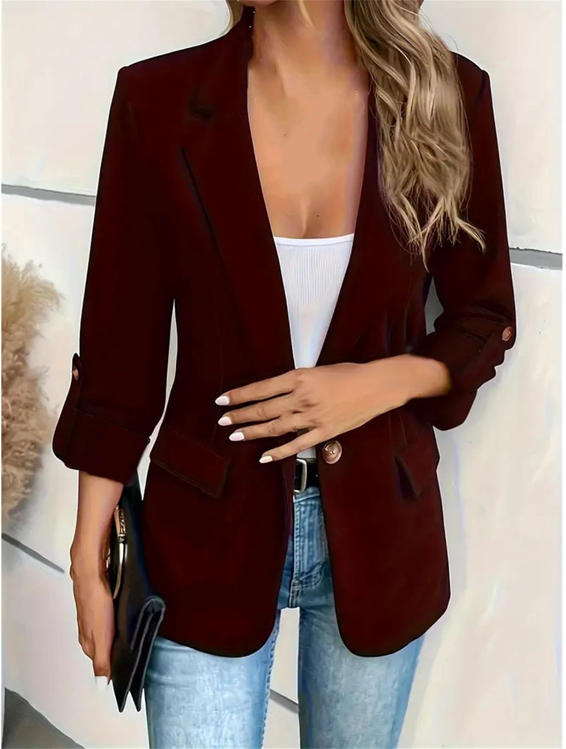 Suit jacket for Women Winter Fashion Solid Color Versatile Long Sleeved Y2k for Female Clothing - Image 6
