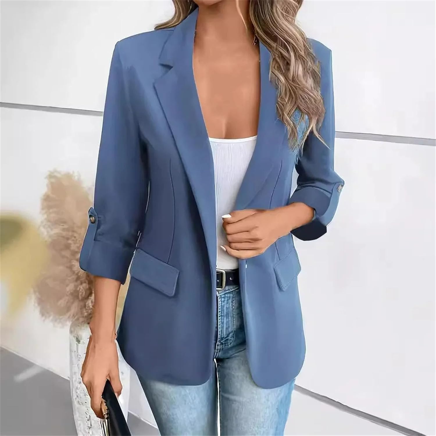 Suit jacket for Women Winter Fashion Solid Color Versatile Long Sleeved Y2k for Female Clothing - Image 2