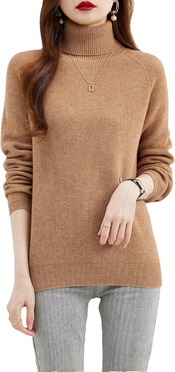 Sweater Women's Turtleneck Sweater Pullover Fall Winter Long Sleeve Jerseys Warm Tops Knit Jumpers Clothing