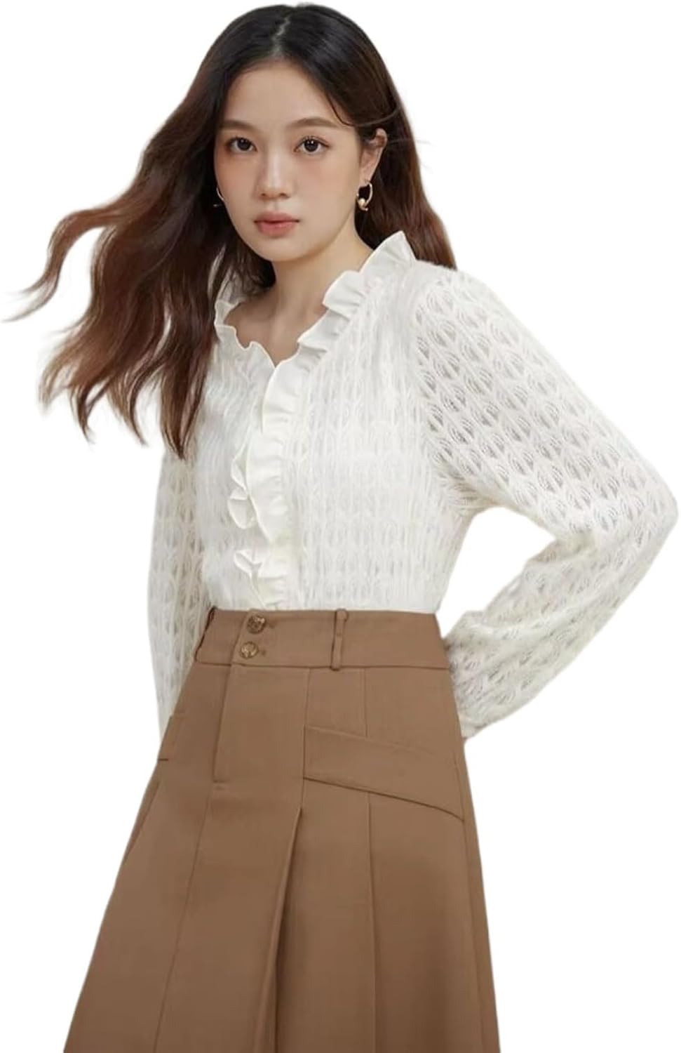 Sweet Style Winter Clothes V-Neck Bottoming Shirt for Women