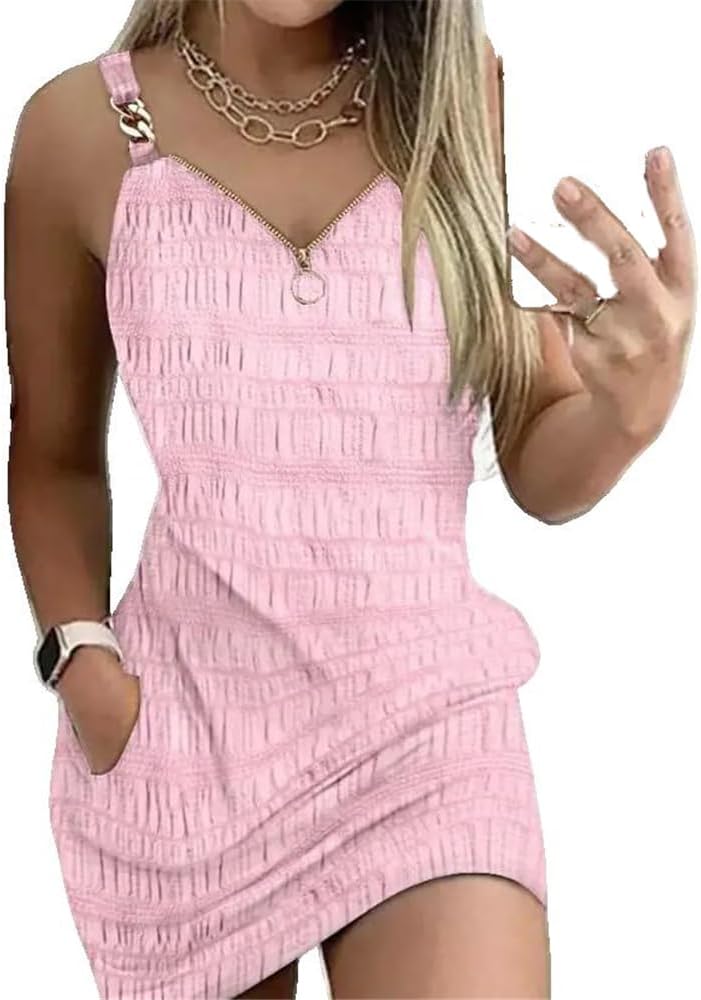 WINSUNNY Elegant Dresses Sexy Vneck Zipper Mini Fashion Summer Casual Female Clothing - Image 12