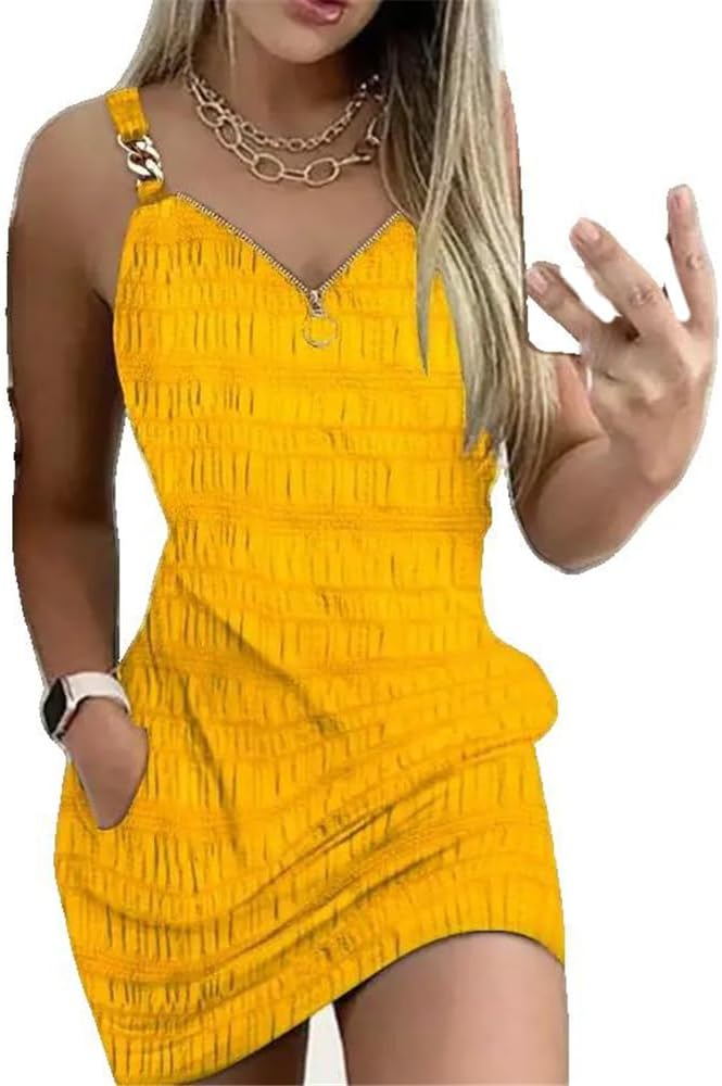 WINSUNNY Elegant Dresses Sexy Vneck Zipper Mini Fashion Summer Casual Female Clothing - Image 9