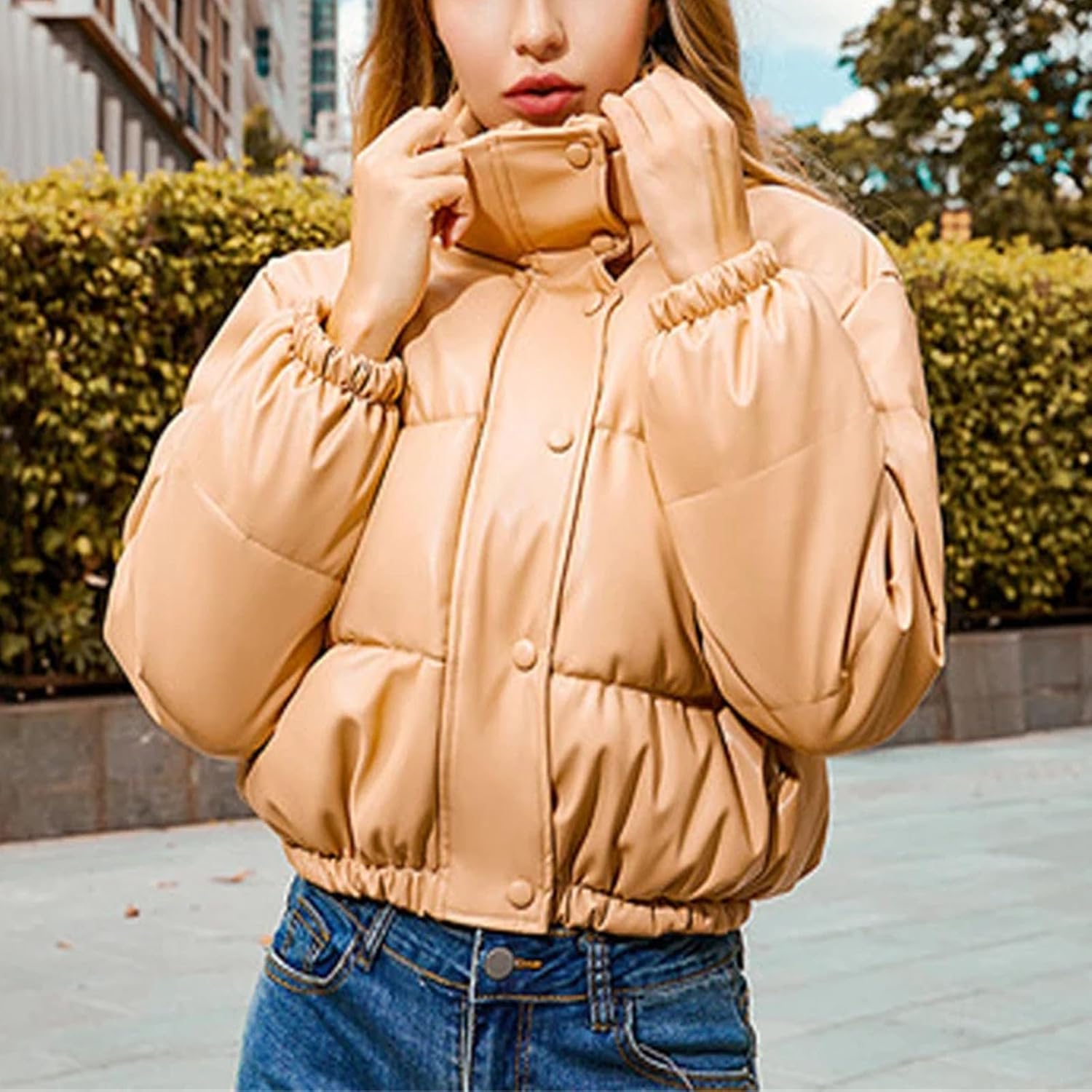 Winter Warm Thick PU Leather Coats Women Short Parkas Fashion Black Cotton Padded Lady Down Jacket Zipper Clothes - Image 3