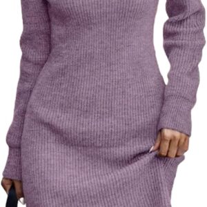 Winter Women's Clothing Fashionable Temperament Sexy Round Neck Long Sleeved Hip Hugging Sweater Women's Dress