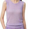 Woman Sleeveless O-Neck Office Lady Knitted Female Chic Straight Camisole Vest Female Knitted Clothing Camis