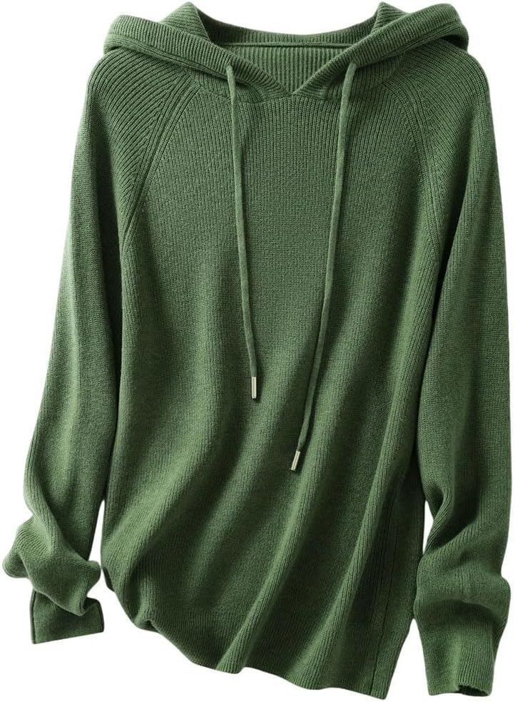 Women Hooded Neck Knitted Pullover Spring Fall Basic Fashion Casual Long Sleeve Sweater Clothing - Image 13