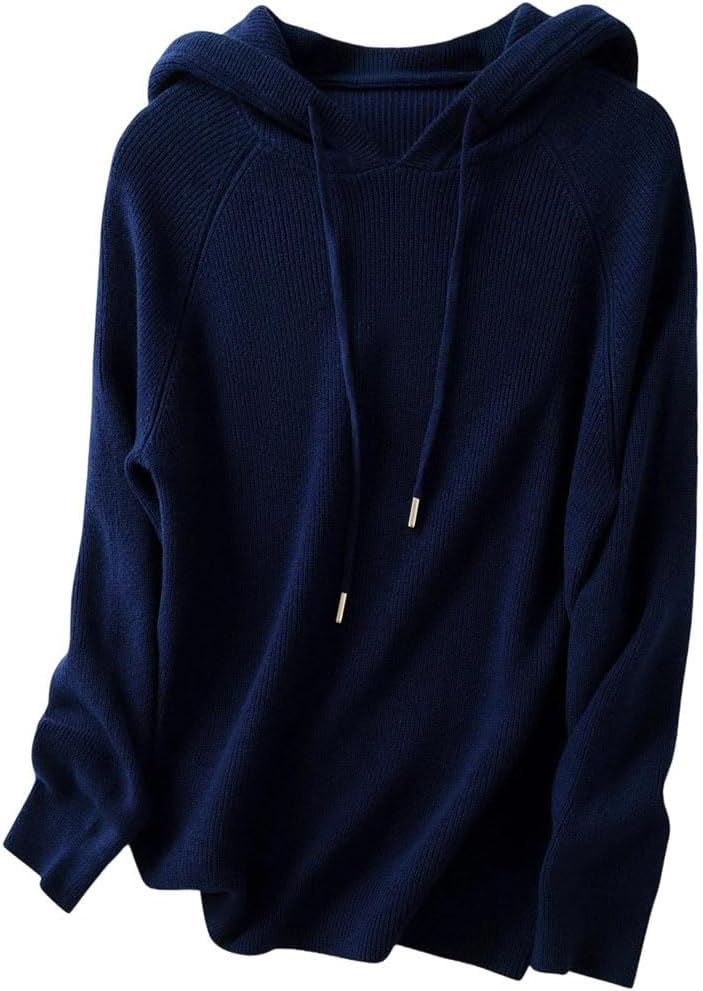 Women Hooded Neck Knitted Pullover Spring Fall Basic Fashion Casual Long Sleeve Sweater Clothing - Image 12