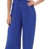Women Jumpsuit Fashion V-neck Wide Leg Pants Solid Ruffles Sleeveless Clothing Jumpsuits